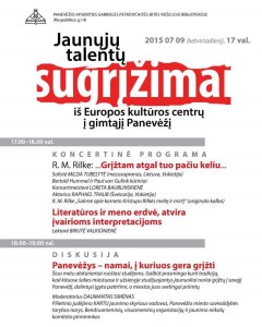 Jaunųjų talentų sugrįžimai į Panevėžį